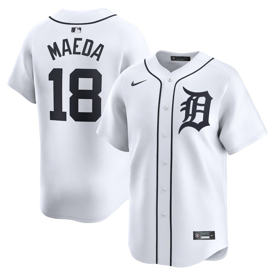 Men Detroit Tigers #18 Kenta Maeda Nike White Home Limited Player MLB Jersey->detroit tigers->MLB Jersey